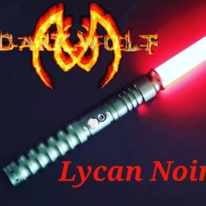 A fiery logo with a red lightsaber and the text 'Lycan Noir'.