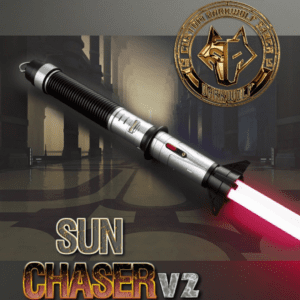 Sun Chaser V2 lightsaber with red blade and detailed hilt.