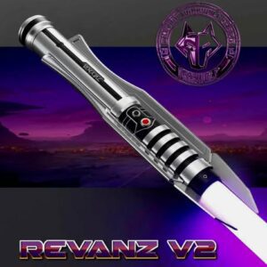 A sleek silver PenVanZ V2 vape device with a purple cityscape background.