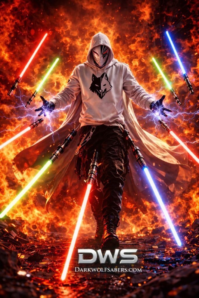 Ultra-bright Star Wars custom lightsabers Xenov3 Proffie DarkWolfSabers premium sabers collection