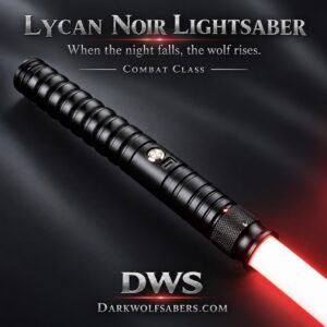 Lycan Noir lightsaber on dark background